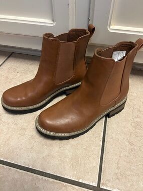 Brown Leather Ankle Boot - Neutral Tan